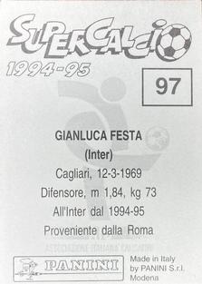 1994-95 Panini Supercalcio Stickers #97 Gianluca Festa Back