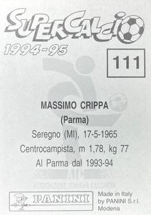 1994-95 Panini Supercalcio Stickers #111 Massimo Crippa Back