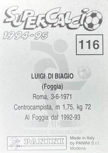 1994-95 Panini Supercalcio Stickers #116 Luigi Di Biagio Back