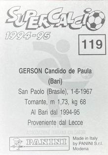 1994-95 Panini Supercalcio Stickers #119 Gerson Back
