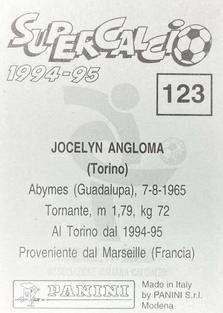 1994-95 Panini Supercalcio Stickers #123 Jocelyn Angloma Back
