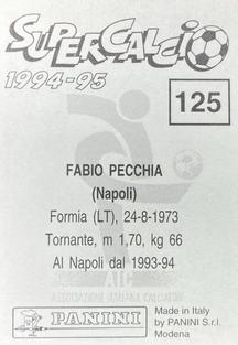 1994-95 Panini Supercalcio Stickers #125 Fabio Pecchia Back