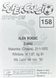 1994-95 Panini Supercalcio Stickers #158 Alen Boksic Back