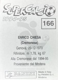 1994-95 Panini Supercalcio Stickers #166 Enrico Chiesa Back