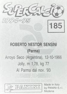 1994-95 Panini Supercalcio Stickers #185 Nestor Sensini Back