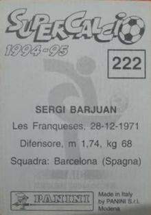 1994-95 Panini Supercalcio Stickers #222 Sergi Back