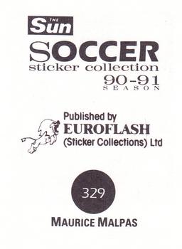 1990-91 The Sun Soccer Stickers #329 Maurice Malpas Back
