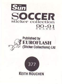 1990-91 The Sun Soccer Stickers #377 Keith Houchen Back