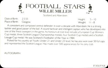 1988 Fax-Pax Football Stars #NNO Willie Miller Back