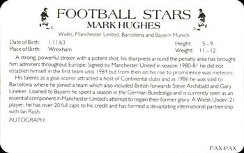 1988 Fax-Pax Football Stars #NNO Mark Hughes Back