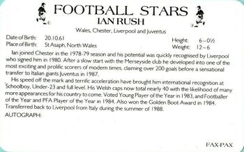 1988 Fax-Pax Football Stars #NNO Ian Rush Back
