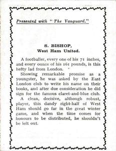 1924 D.C. Thomson / Vanguard Footballers Gilt Borders #NNO Syd Bishop Back