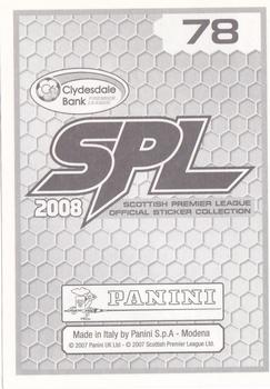 2008 Panini SPL Stickers #78 Scott Brown Back