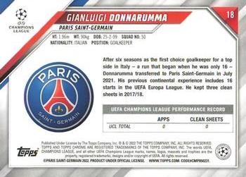 2021-22 Topps Chrome UEFA Champions League #18 Gianluigi Donnarumma Back