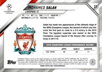 2021-22 Topps Chrome UEFA Champions League #21 Mohamed Salah Back