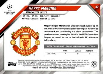 2021-22 Topps Chrome UEFA Champions League #32 Harry Maguire Back