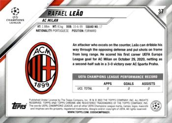 2021-22 Topps Chrome UEFA Champions League #37 Rafael Leão Back