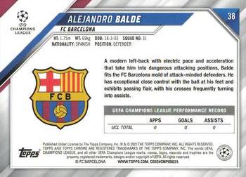 2021-22 Topps Chrome UEFA Champions League #38 Alejandro Balde Back