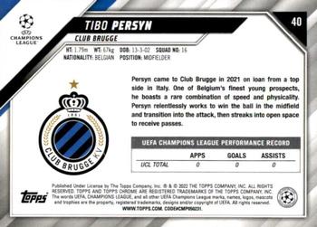 2021-22 Topps Chrome UEFA Champions League #40 Tibo Persyn Back