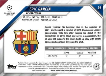 2021-22 Topps Chrome UEFA Champions League #56 Eric García Back