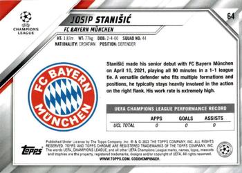 2021-22 Topps Chrome UEFA Champions League #64 Josip Stanišić Back