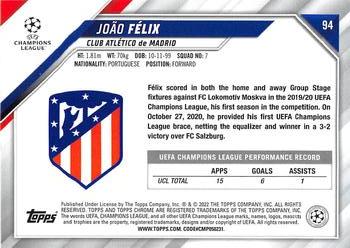 2021-22 Topps Chrome UEFA Champions League #94 João Félix Back