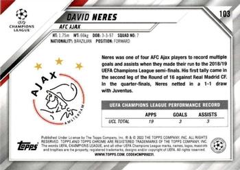 2021-22 Topps Chrome UEFA Champions League #103 David Neres Back