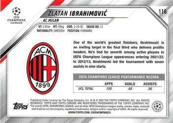 2021-22 Topps Chrome UEFA Champions League #116 Zlatan Ibrahimović Back