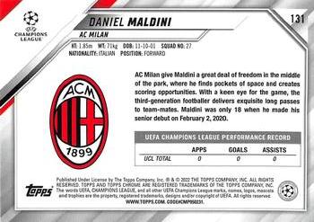2021-22 Topps Chrome UEFA Champions League #131 Daniel Maldini Back