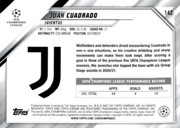 2021-22 Topps Chrome UEFA Champions League #142 Juan Cuadrado Back