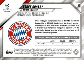 2021-22 Topps Chrome UEFA Champions League #143 Serge Gnabry Back