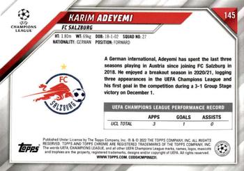 2021-22 Topps Chrome UEFA Champions League #145 Karim Adeyemi Back