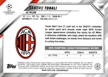 2021-22 Topps Chrome UEFA Champions League #147 Sandro Tonali Back