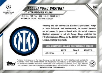 2021-22 Topps Chrome UEFA Champions League #167 Alessandro Bastoni Back
