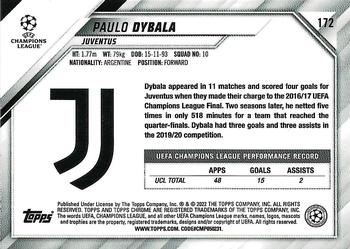 2021-22 Topps Chrome UEFA Champions League #172 Paulo Dybala Back