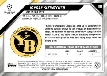 2021-22 Topps Chrome UEFA Champions League #181 Jordan Siebatcheu Back