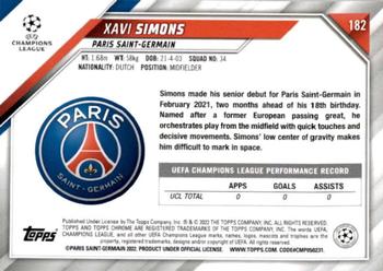2021-22 Topps Chrome UEFA Champions League #182 Xavi Simons Back