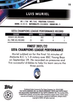 2021-22 Finest UEFA Champions League #19 Luis Muriel Back