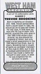 2015 Philip Neill West Ham Legends #2 Trevor Brooking Back