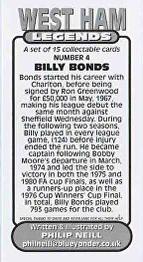 2015 Philip Neill West Ham Legends #4 Billy Bonds Back