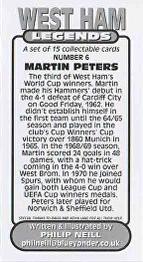2015 Philip Neill West Ham Legends #6 Martin Peters Back