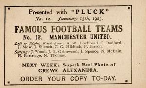 1922-23 Pluck Famous Football Teams #12 Manchester United Back