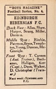 1922 Boys' Magazine Football Series #4 Hibernian Back