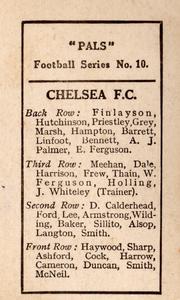 1922 Pals Football Series #10 Chelsea FC Back