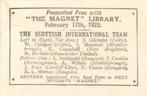 1923 The Magnet Library Football Teams 2nd Series #NNO The Scottish International Team Back