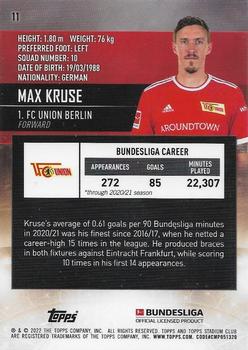 2021-22 Stadium Club Chrome Bundesliga #11 Max Kruse Back