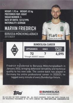 2021-22 Stadium Club Chrome Bundesliga #12 Marvin Friedrich Back
