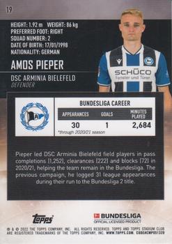 2021-22 Stadium Club Chrome Bundesliga #19 Amos Pieper Back