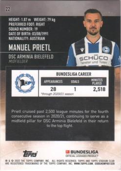 2021-22 Stadium Club Chrome Bundesliga #22 Manuel Prietl Back