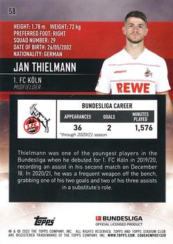 2021-22 Stadium Club Chrome Bundesliga #58 Jan Thielmann Back